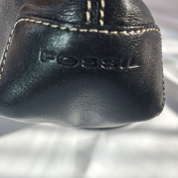 Vintage Fossil Black Smooth Leather Shoulder Bag - Picture 4 of 10